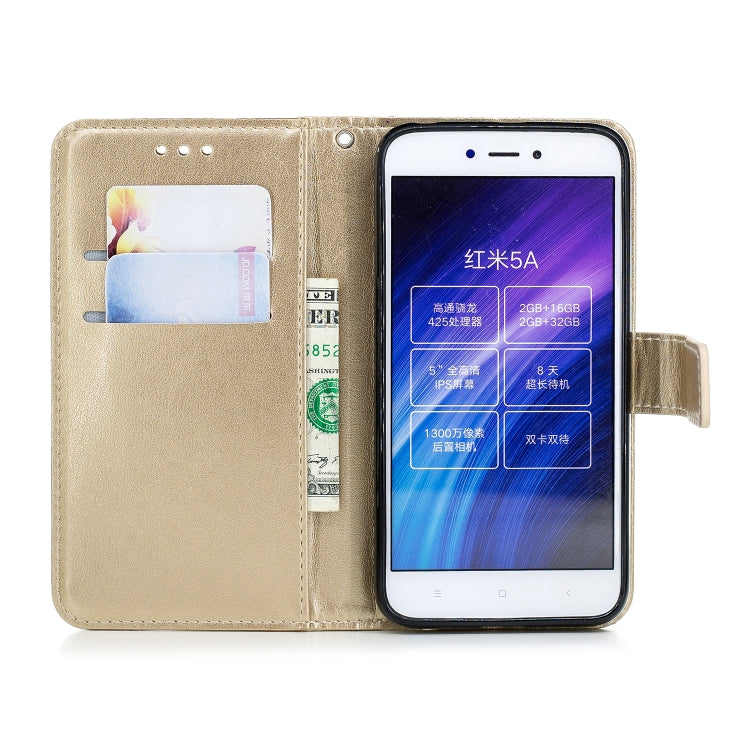 Plum Blossom Pattern Diamond Encrusted Leather Case for Xiaomi Redmi 5A , with Holder & Card Slots