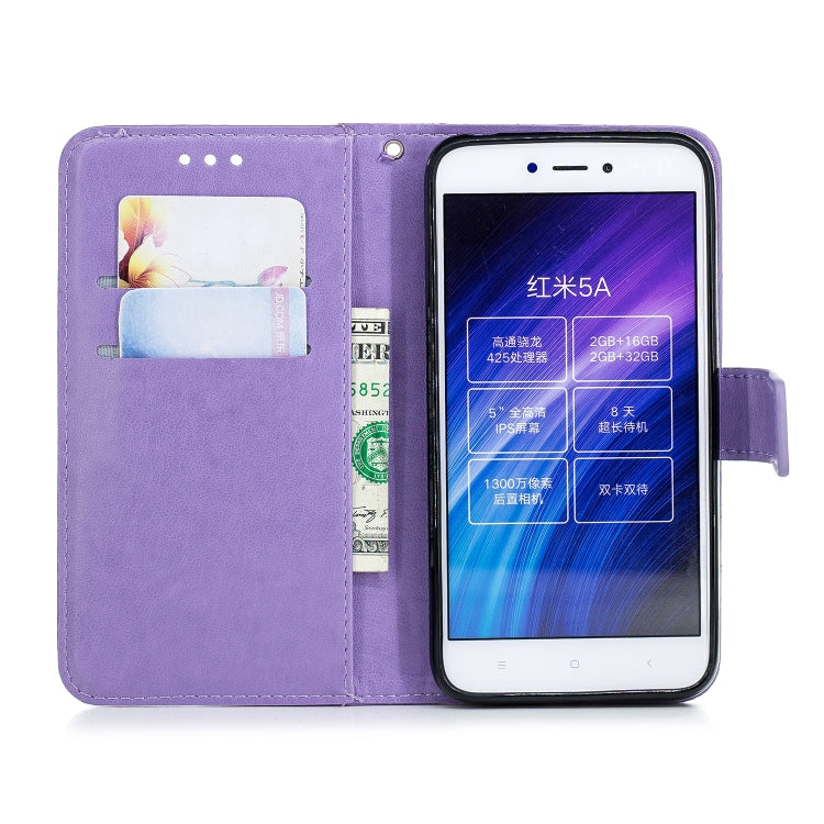 Plum Blossom Pattern Diamond Encrusted Leather Case for Xiaomi Redmi 5A , with Holder & Card Slots