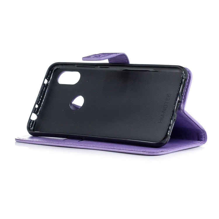 Plum Blossom Pattern Diamond Encrusted Leather Case for Xiaomi Redmi Note 6 ,with Holder & Card Slots