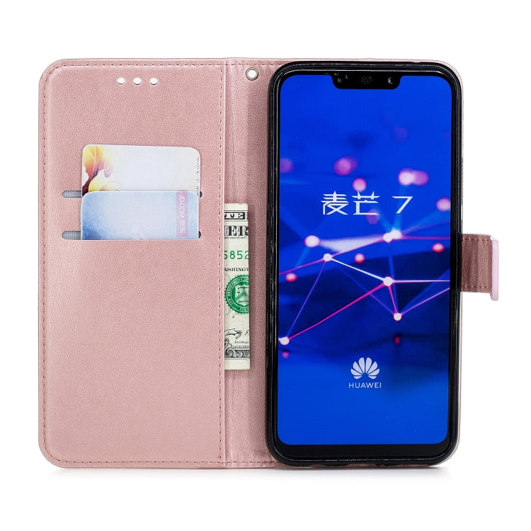 Plum Blossom Pattern Diamond Encrusted Leather Case for Huawei Mate 20 Lite with Holder & Card Slots