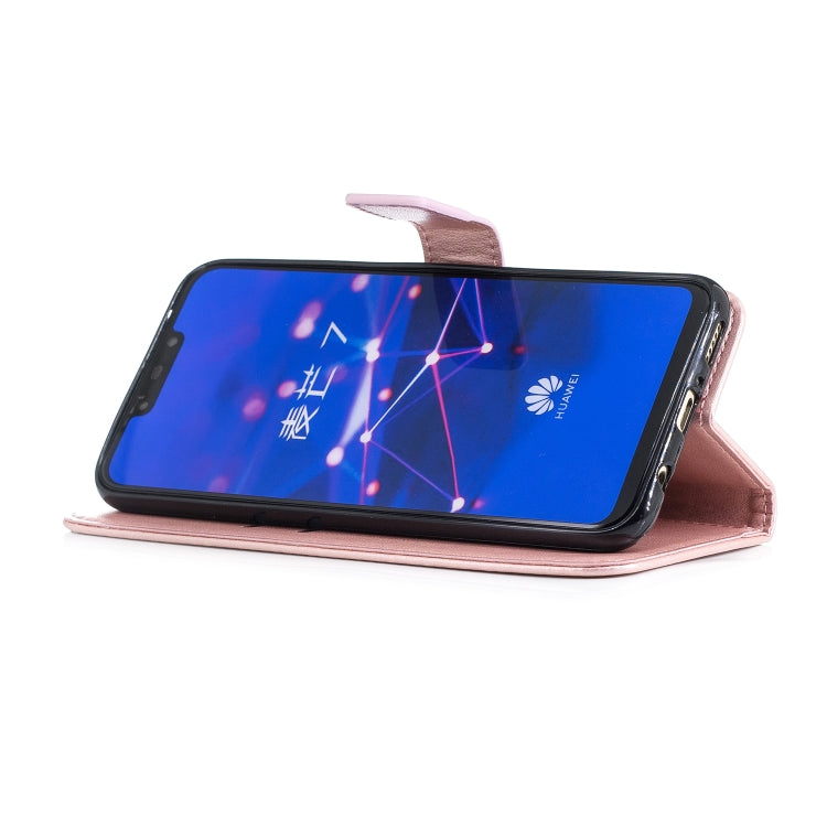 Plum Blossom Pattern Diamond Encrusted Leather Case for Huawei Mate 20 Lite with Holder & Card Slots