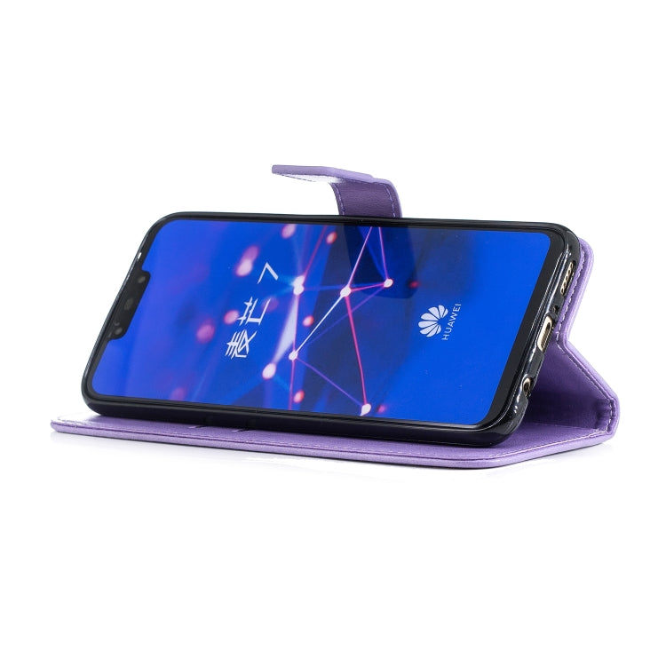 Plum Blossom Pattern Diamond Encrusted Leather Case for Huawei Mate 20 Lite with Holder & Card Slots