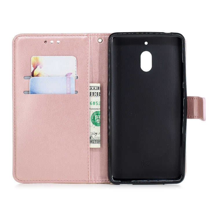 Plum Blossom Pattern Diamond Encrusted Leather Case for Nokia 2.1 ,with Holder & Card Slots