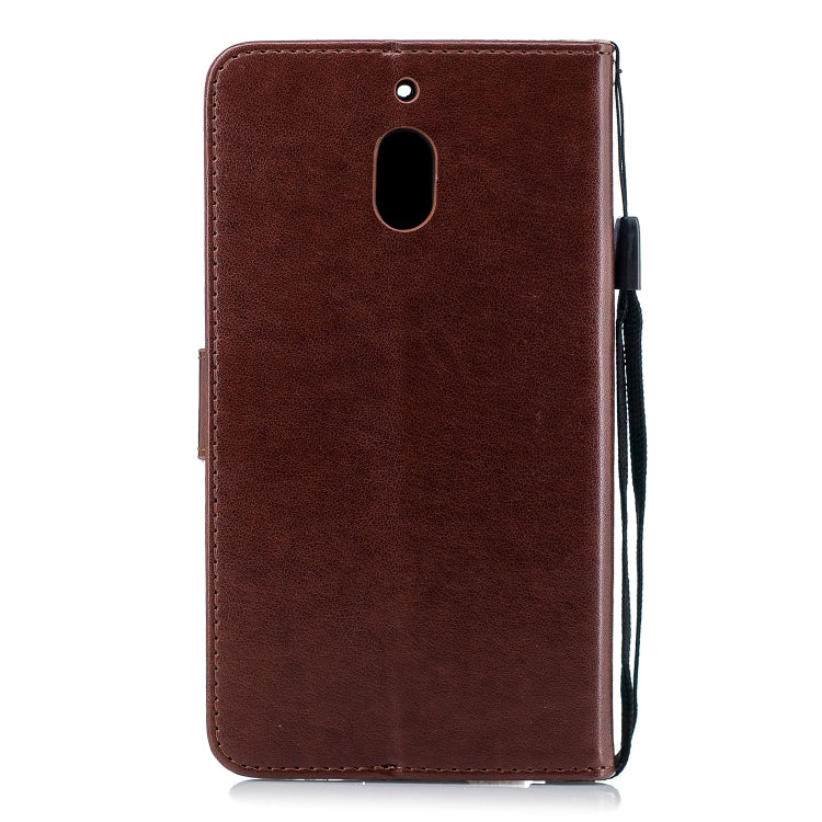 Plum Blossom Pattern Diamond Encrusted Leather Case for Nokia 2.1 ,with Holder & Card Slots