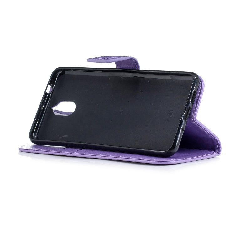 Plum Blossom Pattern Diamond Encrusted Leather Case for Nokia 3.1 , with Holder & Card Slots