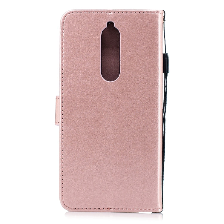 Plum Blossom Pattern Diamond Encrusted Leather Case for Nokia 5.1 ,with Holder & Card Slots