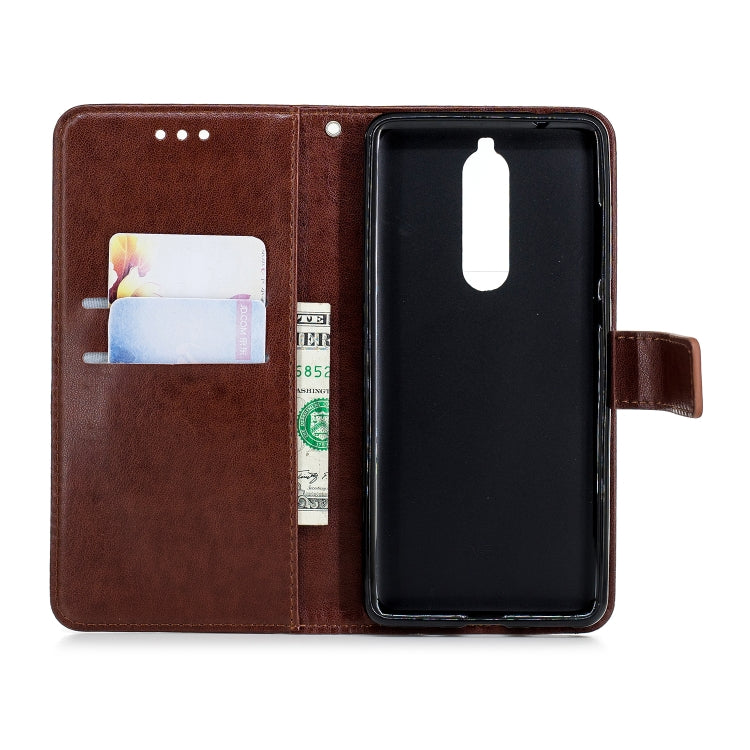 Plum Blossom Pattern Diamond Encrusted Leather Case for Nokia 5.1 ,with Holder & Card Slots