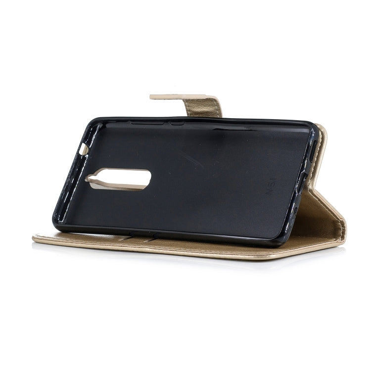 Plum Blossom Pattern Diamond Encrusted Leather Case for Nokia 5.1 ,with Holder & Card Slots