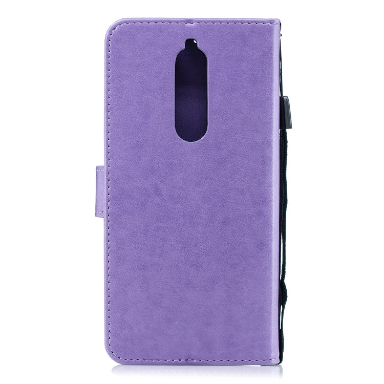 Plum Blossom Pattern Diamond Encrusted Leather Case for Nokia 5.1 ,with Holder & Card Slots