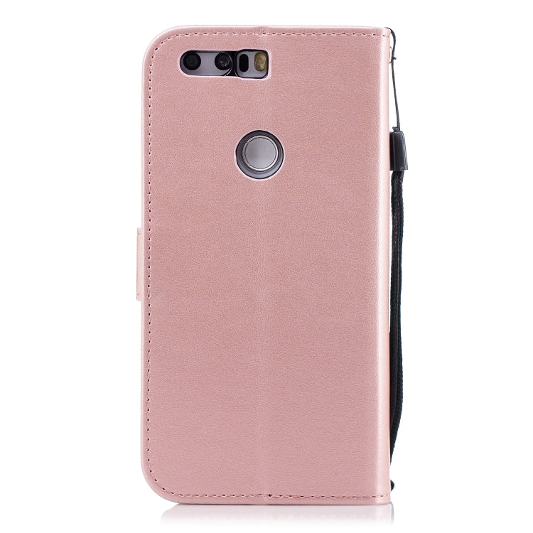 Plum Blossom Pattern Diamond Encrusted Leather Case for Huawei Honor 8 ,with Holder & Card Slots