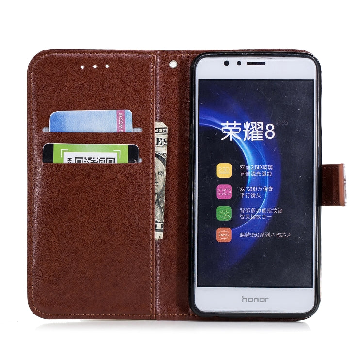 Plum Blossom Pattern Diamond Encrusted Leather Case for Huawei Honor 8 ,with Holder & Card Slots