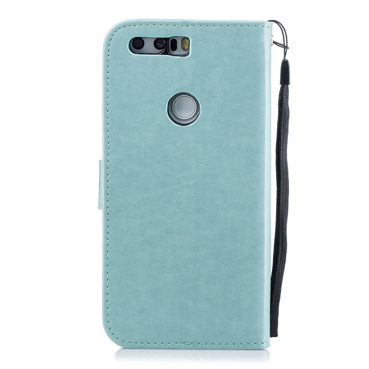 Plum Blossom Pattern Diamond Encrusted Leather Case for Huawei Honor 8 ,with Holder & Card Slots