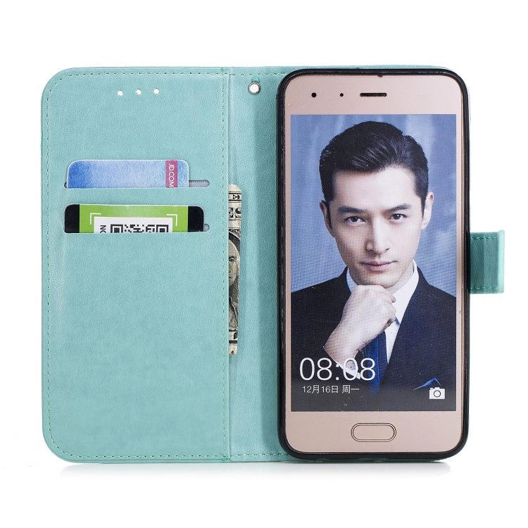 Plum Blossom Pattern Diamond Encrusted Leather Case for Huawei Honor 9 , with Holder & Card Slots