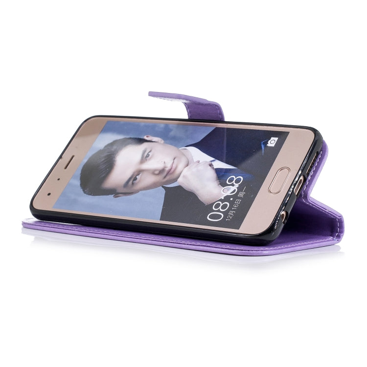 Plum Blossom Pattern Diamond Encrusted Leather Case for Huawei Honor 9 , with Holder & Card Slots