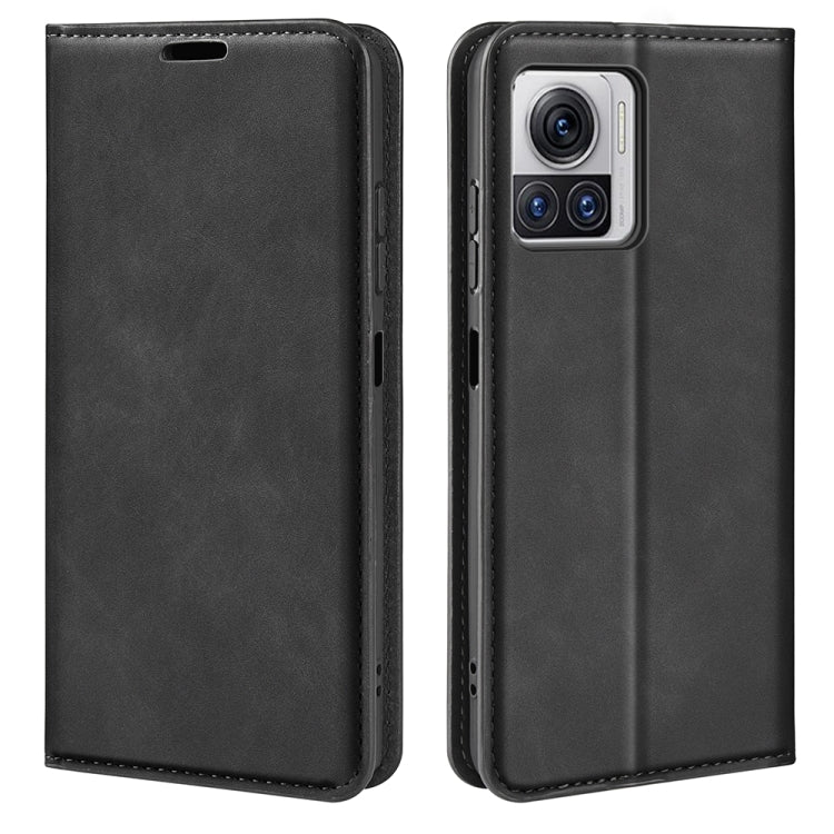 For Motorola Moto X30 Pro Retro-skin Magnetic Suction Leather Phone Case