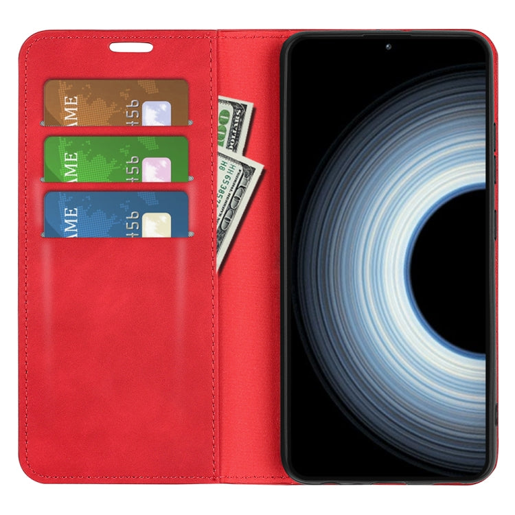 For Xiaomi 12T / 12T Pro / Redmi K50 Ultra Retro-skin Magnetic Suction Leather Phone Case