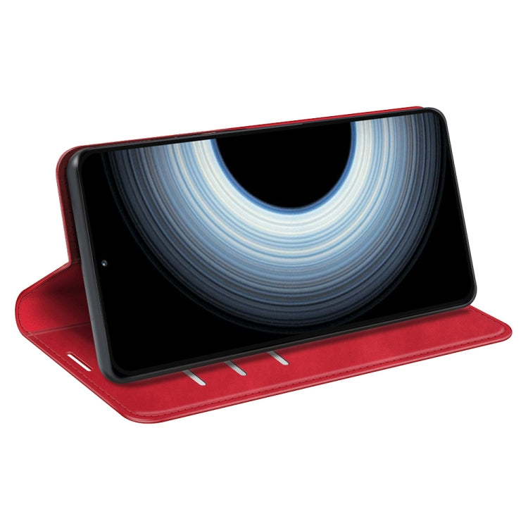 For Xiaomi 12T / 12T Pro / Redmi K50 Ultra Retro-skin Magnetic Suction Leather Phone Case