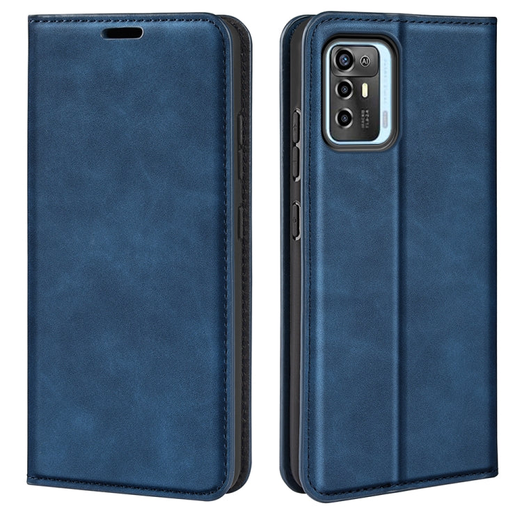For ZTE Blade A72 5G Retro-skin Magnetic Suction Leather Phone Case