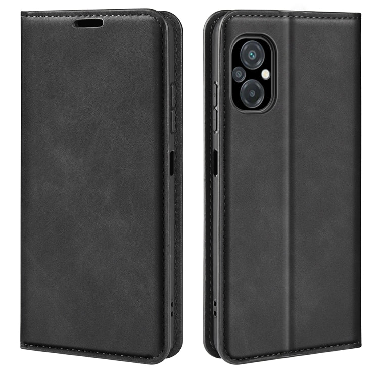 For Xiaomi Poco M5 4G Retro-skin Magnetic Suction Leather Phone Case