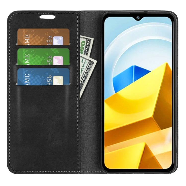 For Xiaomi Poco M5 4G Retro-skin Magnetic Suction Leather Phone Case