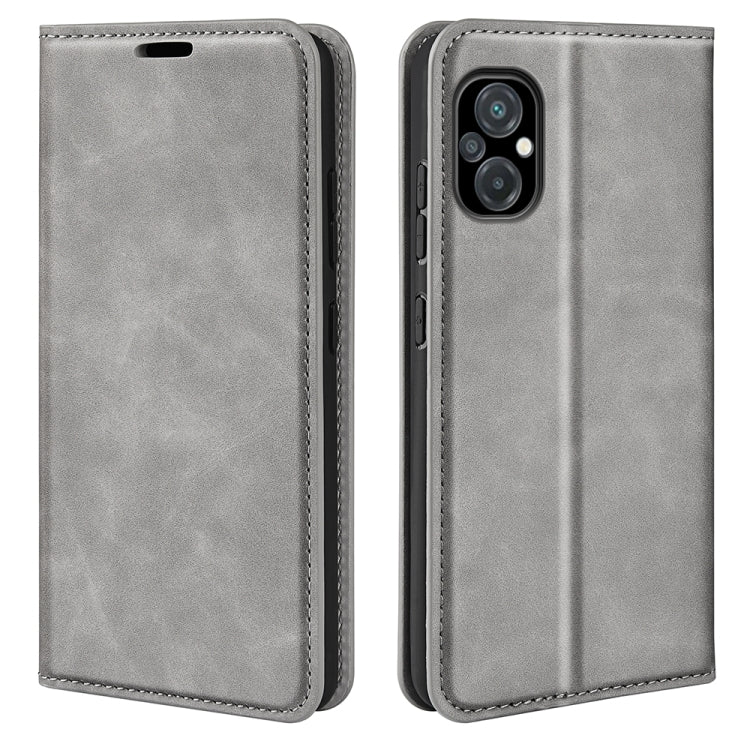 For Xiaomi Poco M5 4G Retro-skin Magnetic Suction Leather Phone Case