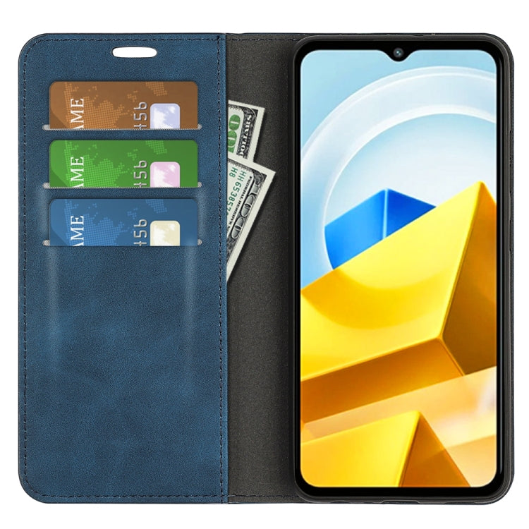 For Xiaomi Poco M5 4G Retro-skin Magnetic Suction Leather Phone Case