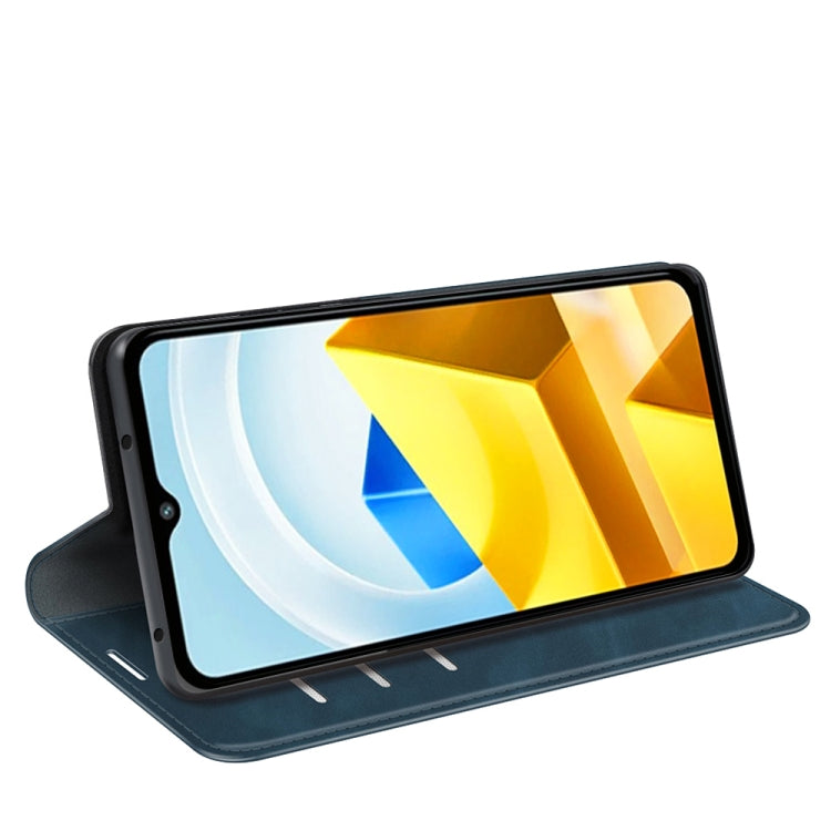 For Xiaomi Poco M5 4G Retro-skin Magnetic Suction Leather Phone Case