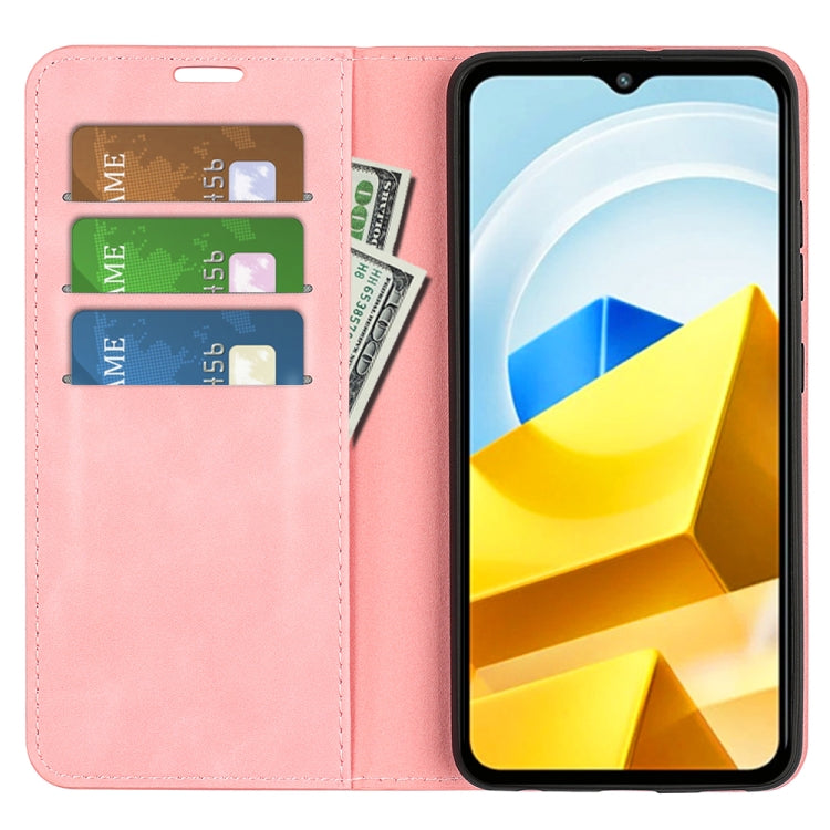 For Xiaomi Poco M5 4G Retro-skin Magnetic Suction Leather Phone Case