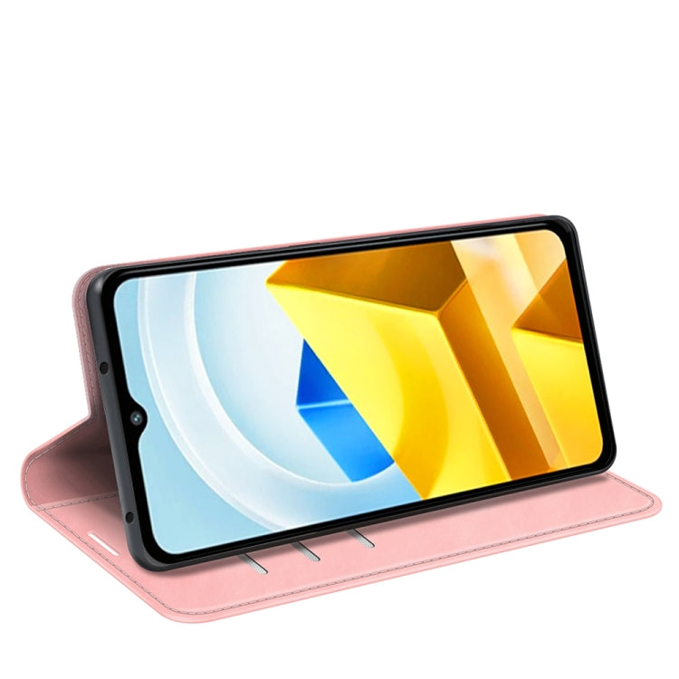 For Xiaomi Poco M5 4G Retro-skin Magnetic Suction Leather Phone Case