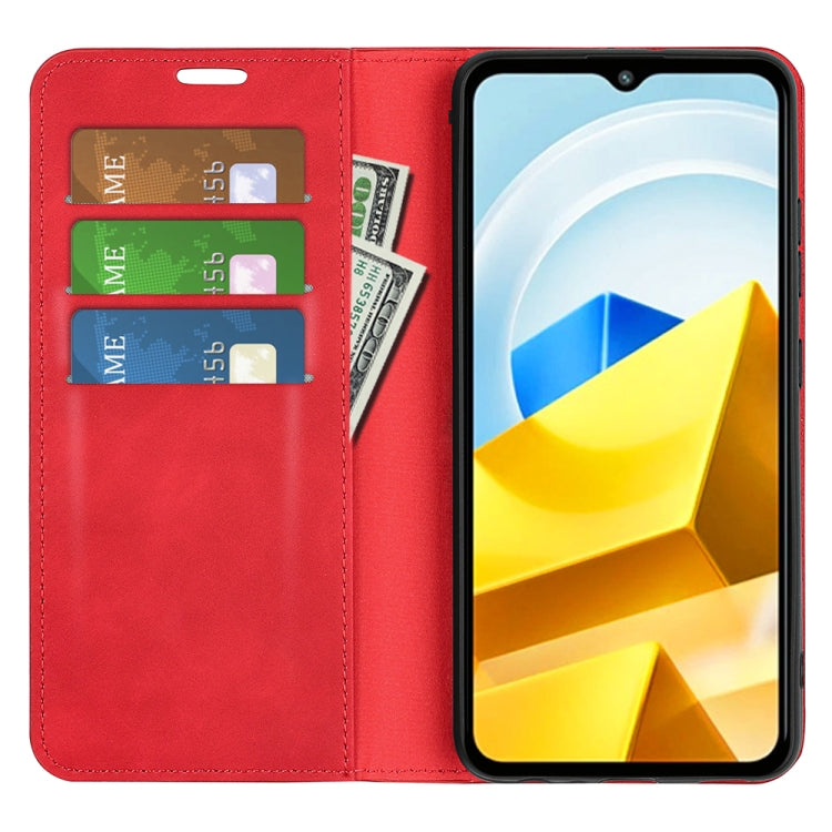 For Xiaomi Poco M5 4G Retro-skin Magnetic Suction Leather Phone Case