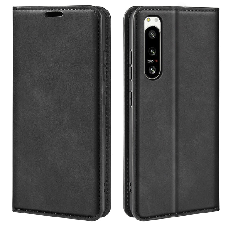 For Sony Xperia 5 IV Retro-skin Magnetic Suction Leather Phone Case