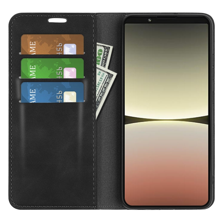 For Sony Xperia 5 IV Retro-skin Magnetic Suction Leather Phone Case