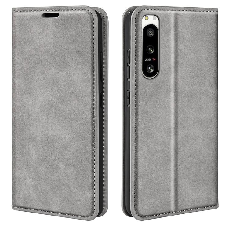 For Sony Xperia 5 IV Retro-skin Magnetic Suction Leather Phone Case