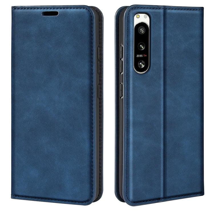 For Sony Xperia 5 IV Retro-skin Magnetic Suction Leather Phone Case