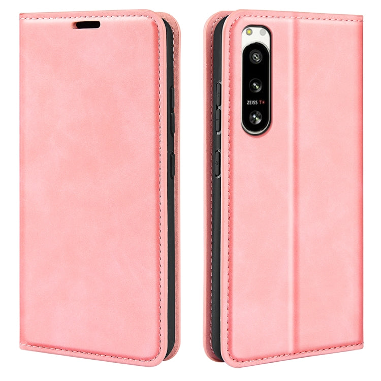 For Sony Xperia 5 IV Retro-skin Magnetic Suction Leather Phone Case