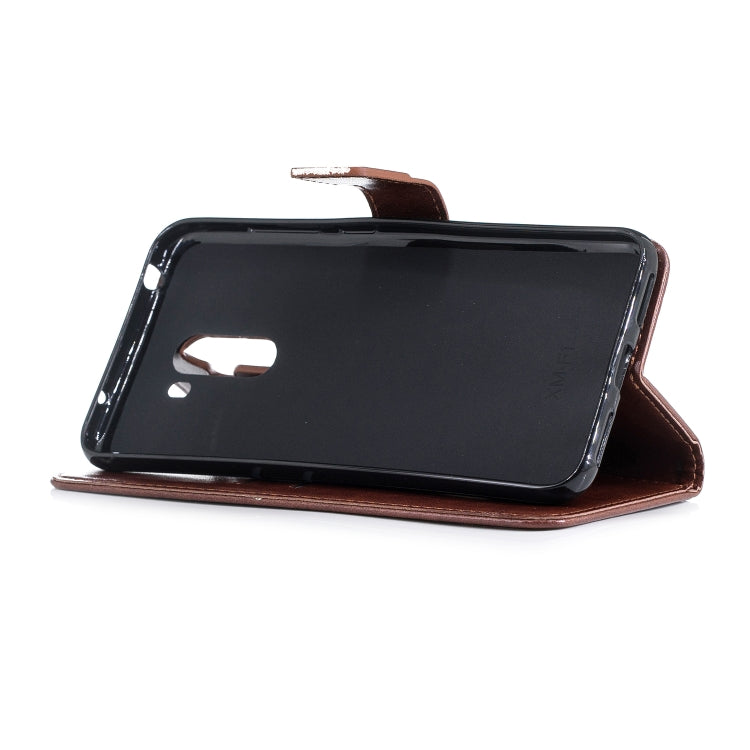 Plum Blossom Pattern Diamond Encrusted Leather Case for Xiaomi Pocophone F1 ,with Holder & Card Slots