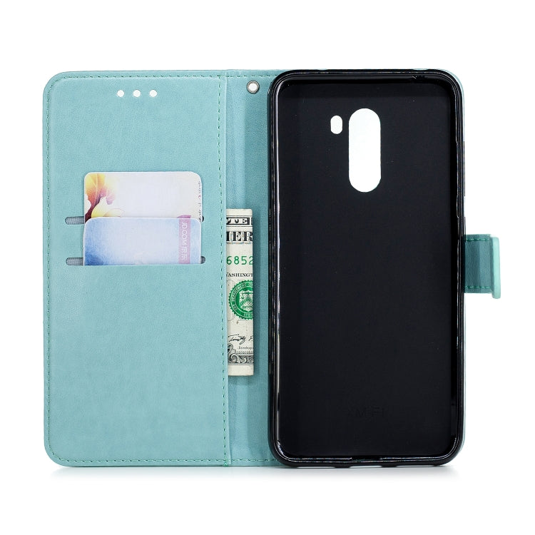 Plum Blossom Pattern Diamond Encrusted Leather Case for Xiaomi Pocophone F1 ,with Holder & Card Slots