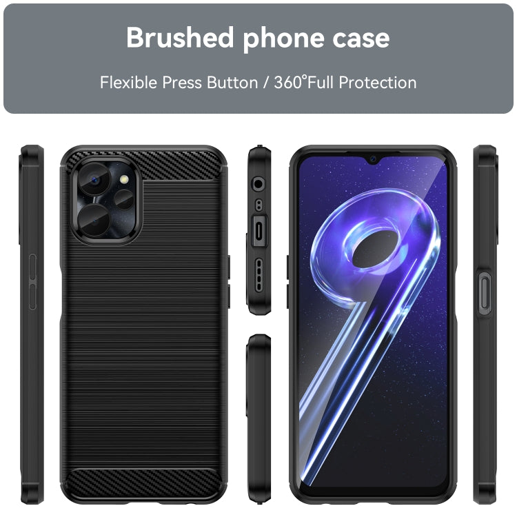 For Realme Q5X 5G Brushed Texture Carbon Fiber TPU Phone Case