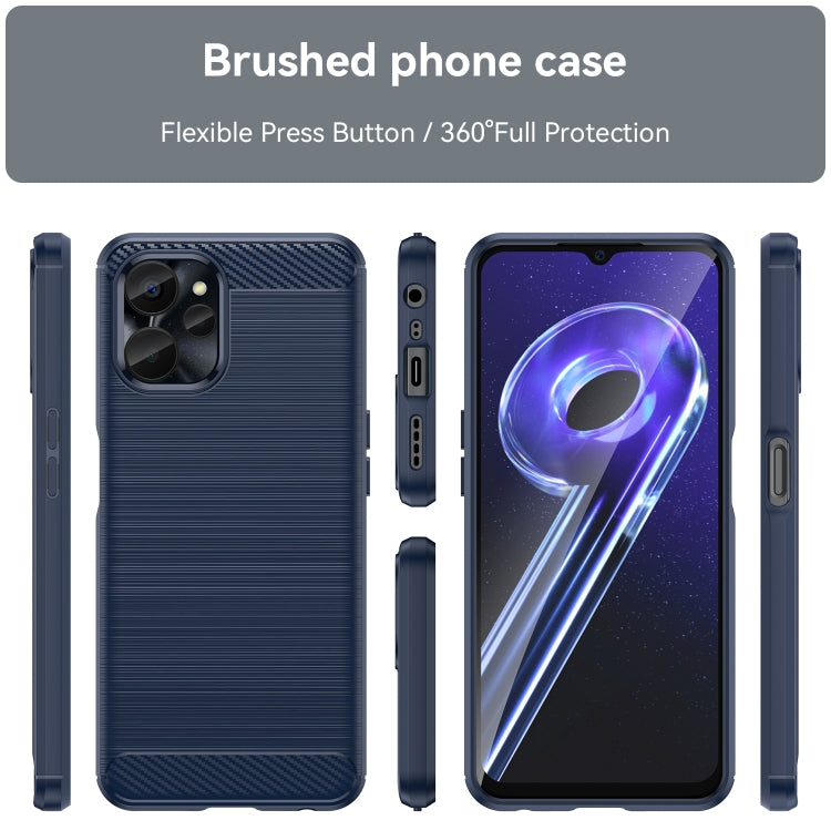 For Realme 9i 5G Brushed Texture Carbon Fiber TPU Phone Case