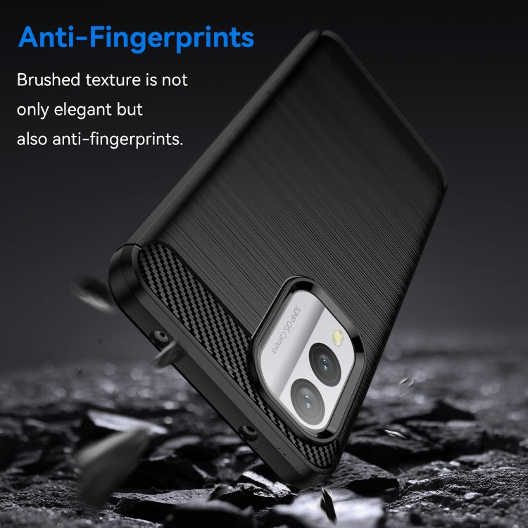 For Nokia X30 5G Brushed Texture Carbon Fiber TPU Phone Case