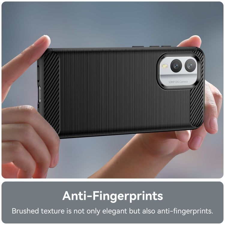 For Nokia X30 5G Brushed Texture Carbon Fiber TPU Phone Case
