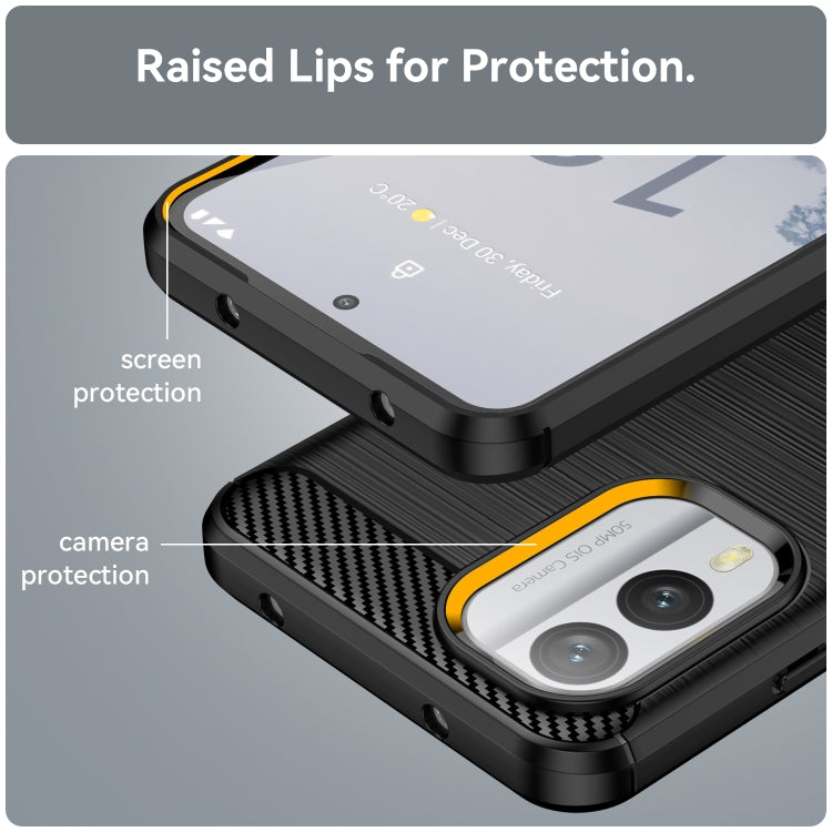 For Nokia X30 5G Brushed Texture Carbon Fiber TPU Phone Case