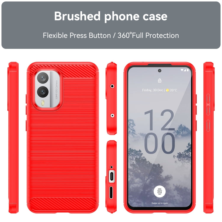 For Nokia X30 5G Brushed Texture Carbon Fiber TPU Phone Case