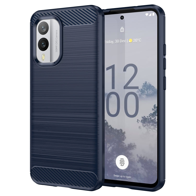 For Nokia X30 5G Brushed Texture Carbon Fiber TPU Phone Case