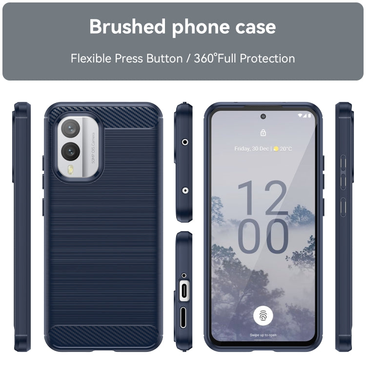 For Nokia X30 5G Brushed Texture Carbon Fiber TPU Phone Case