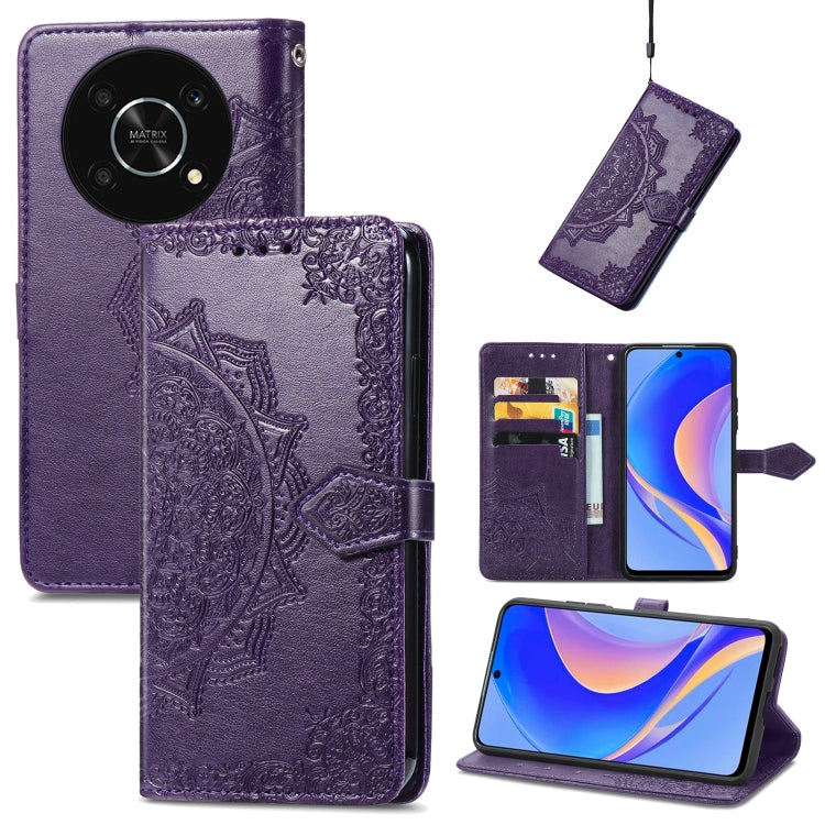 For Huawei Nova Y90 Mandala Flower Embossed Leather Phone Case