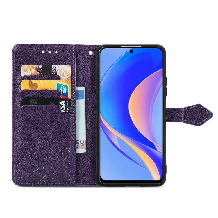 For Huawei Nova Y90 Mandala Flower Embossed Leather Phone Case