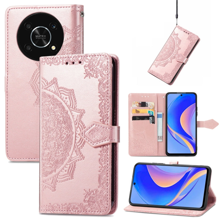 For Huawei Nova Y90 Mandala Flower Embossed Leather Phone Case