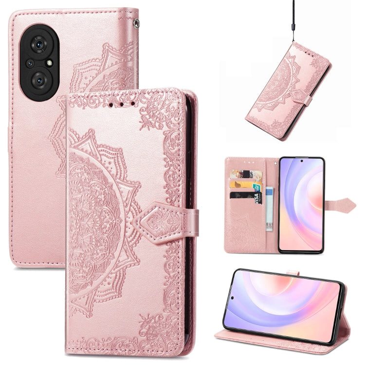 For Honor 50 SE / Huawei Nova 9 Se Mandala Flower Embossed Leather Phone Case