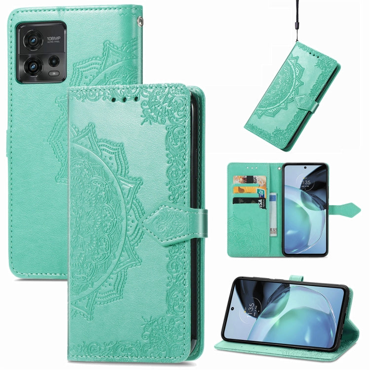 For Motorola Moto G72 Mandala Flower Embossed Leather Phone Case